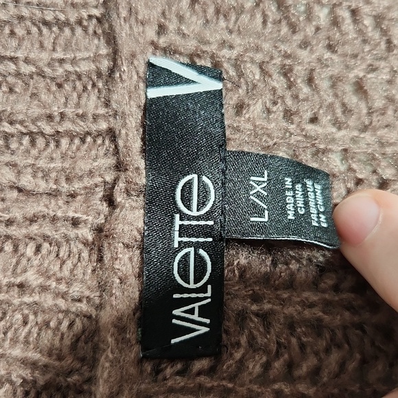Valette V Cardigan Sweater Large Chocolate Brown - Picture 3 of 10